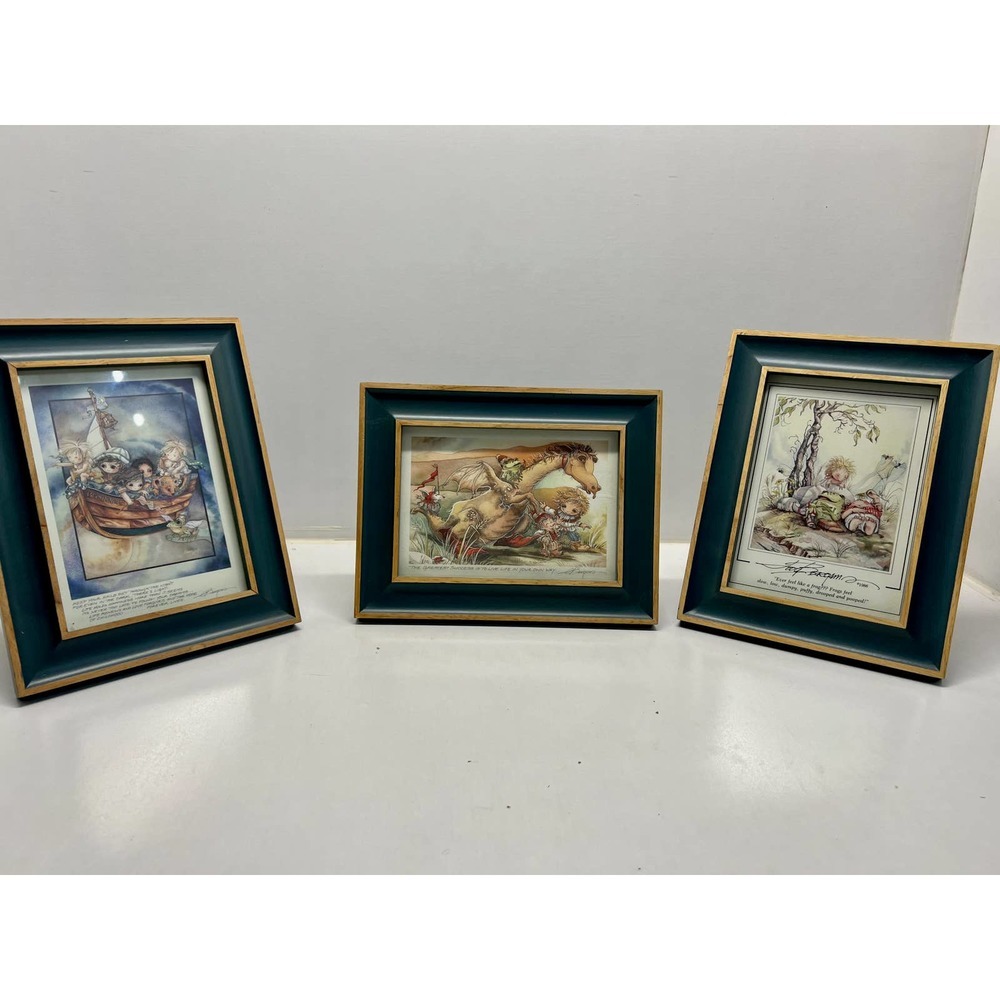 Vintage Set of 3 Jody Bergsma Signed 1981 Framed Prints Beautiful 1980's
